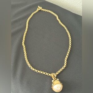 Vintage Givenchy gold neckace with pearl pendant